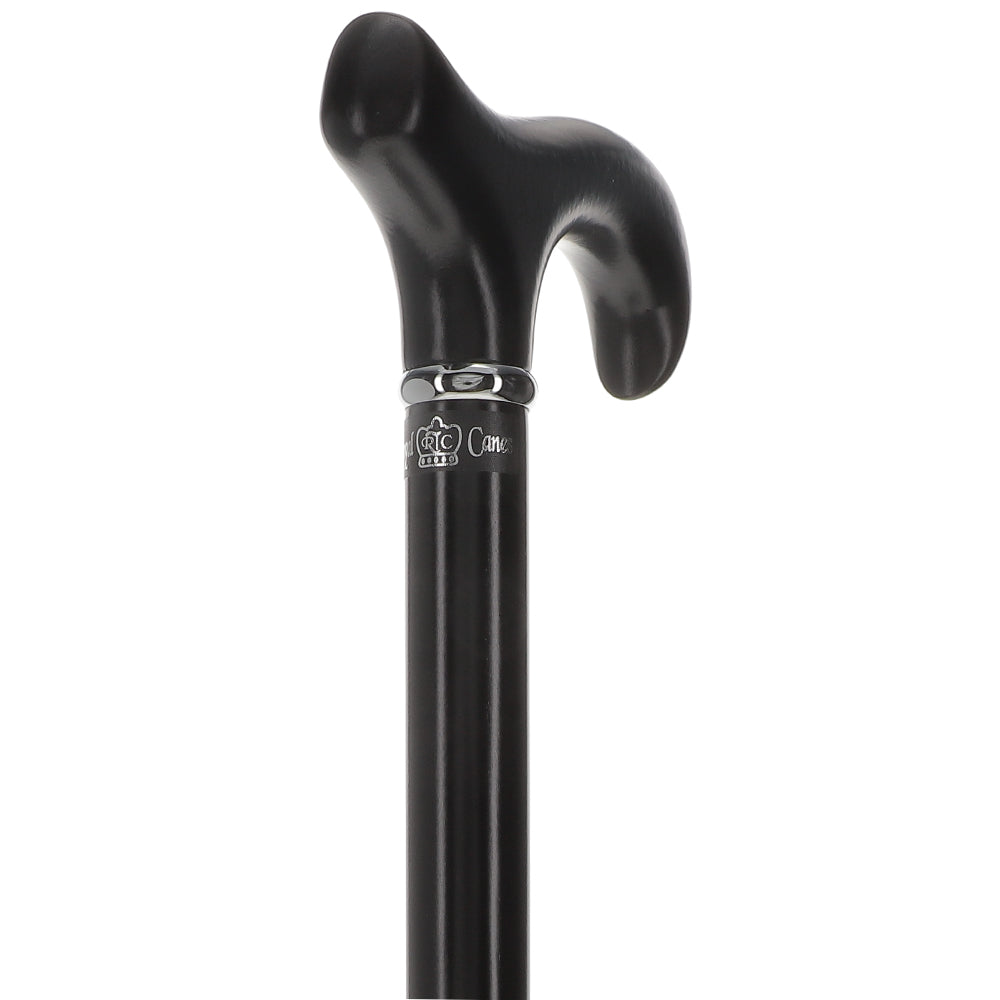 Exquisite Black Derby Cane, Silver Accent - Royal Elegance Derby Classic Walking Canes - Tophatter Daily Deals