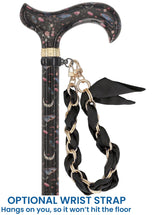 The Night Garden Designer Cane: Patterned Derby Handle Yes Adjustable Walking Canes - Tophatter Daily Deals