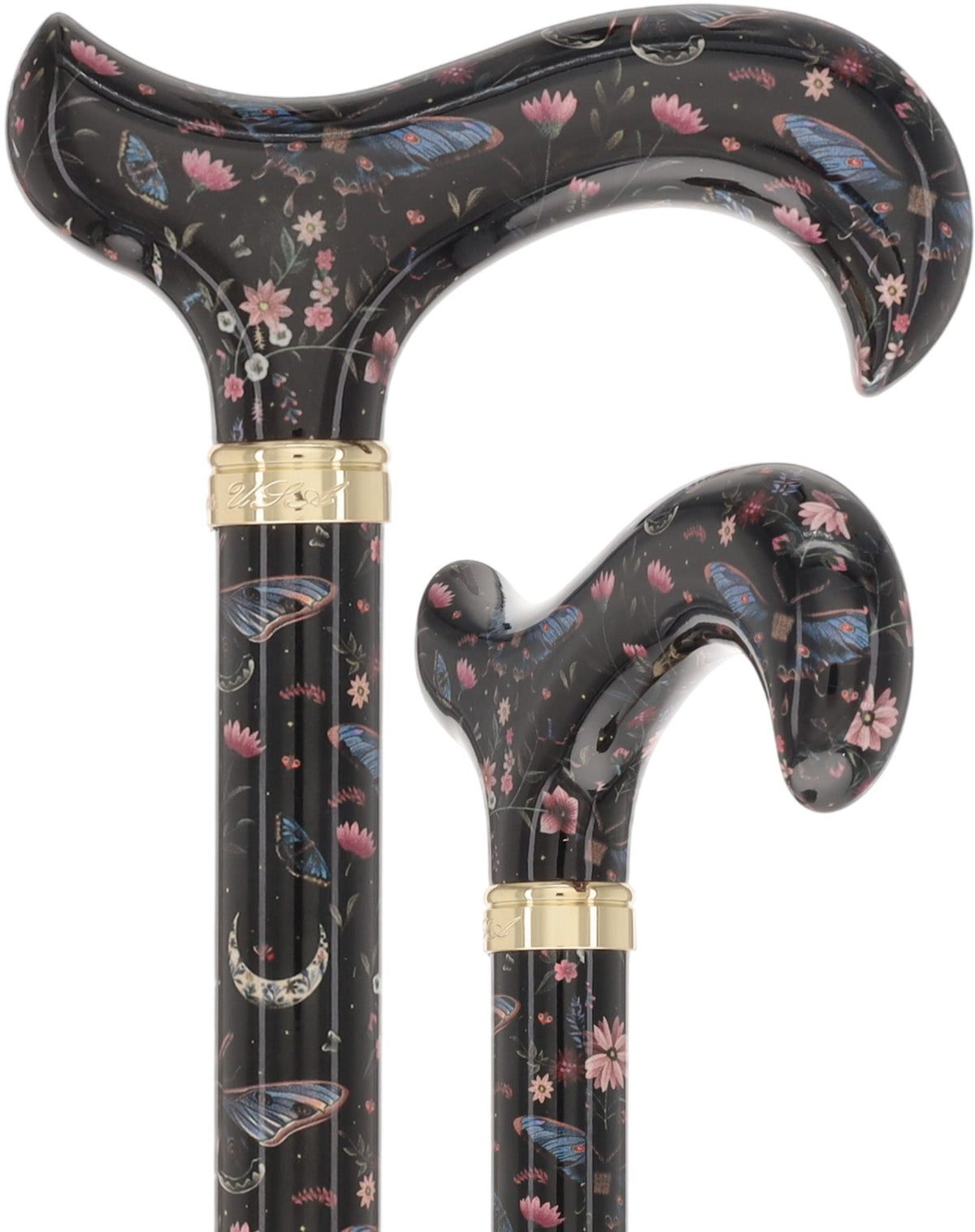 The Night Garden Designer Cane: Patterned Derby Handle No Adjustable Walking Canes - Tophatter Daily Deals
