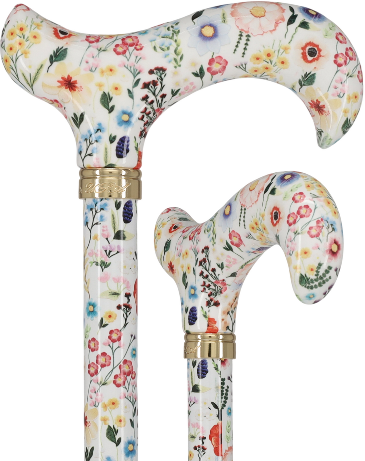 HD Pattern Designer Cane - Matching Handle & Shaft - Durable Adjustable Aluminum Meadow Stitch - Tophatter Daily Deals