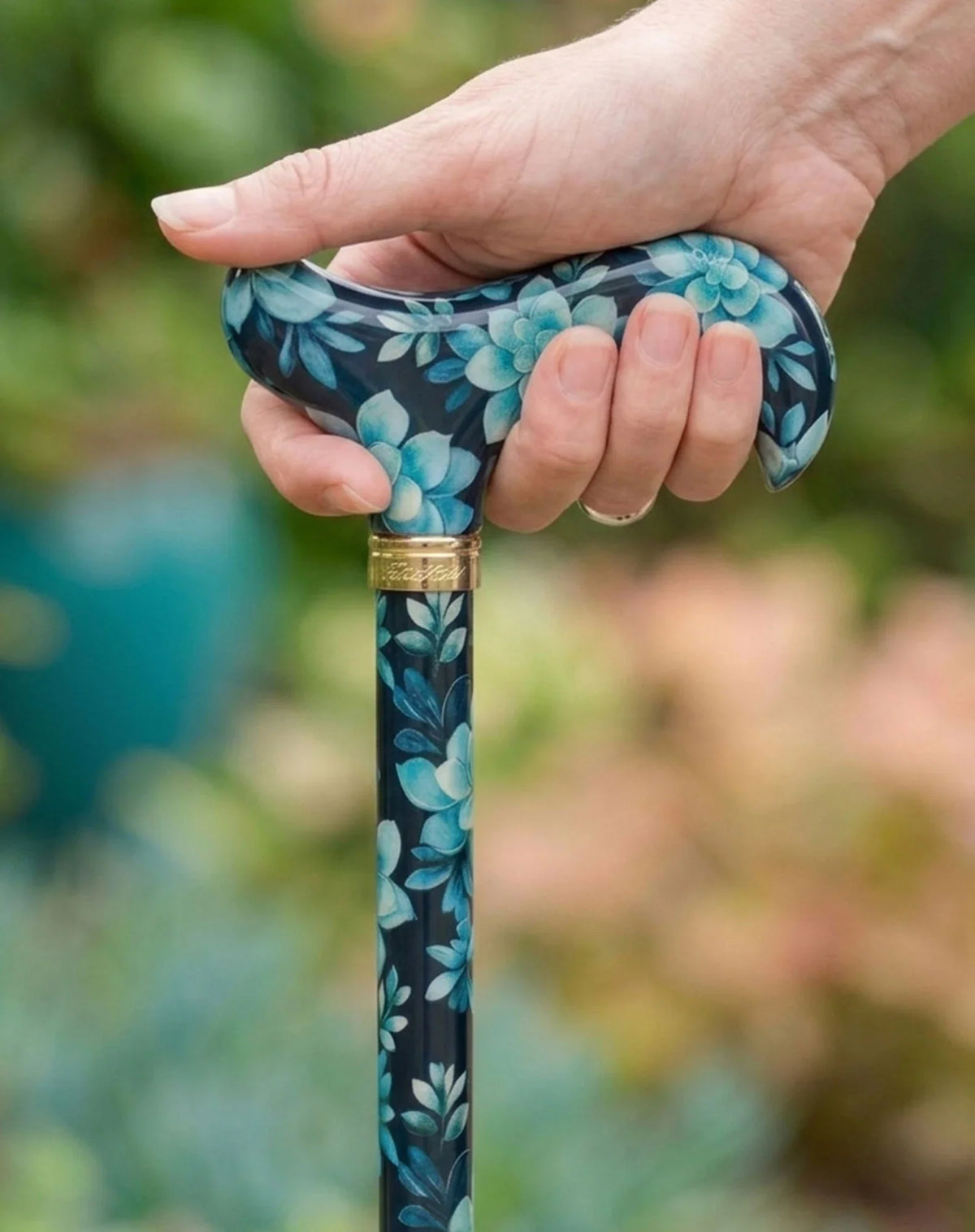 FashionStix Blue Bloom Succulents: Adjustable Designer Cane Adjustable Walking Canes - Tophatter Daily Deals