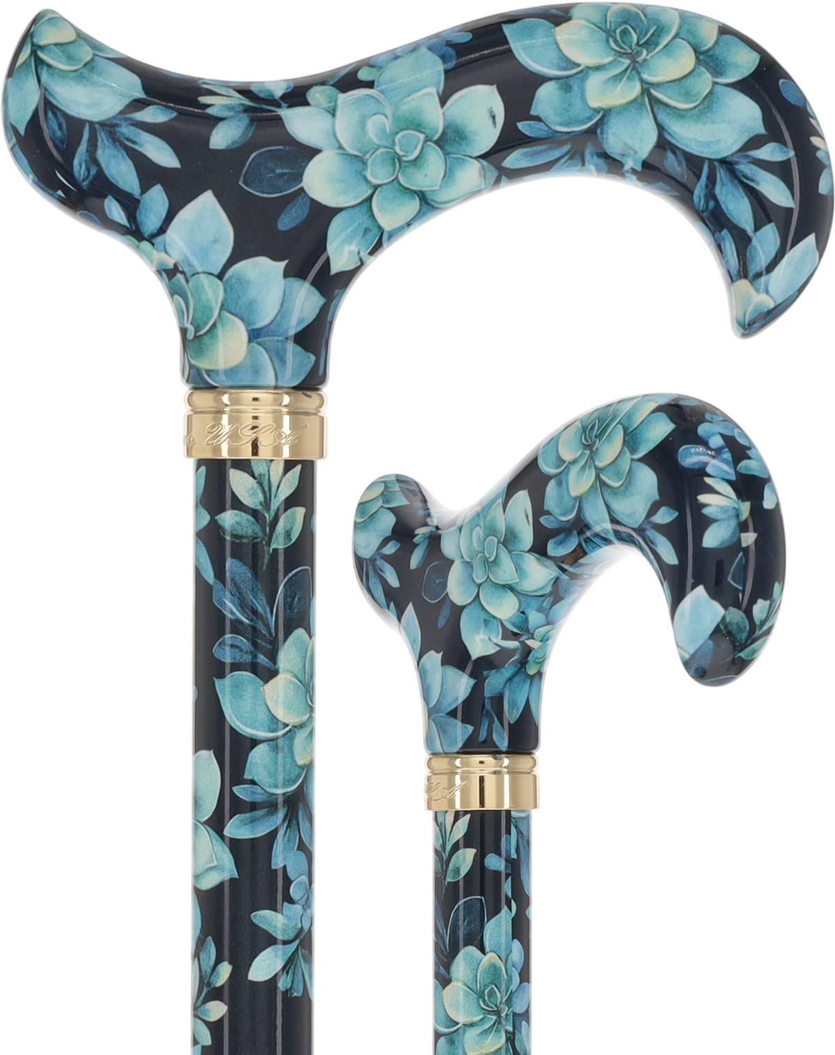 FashionStix Blue Bloom Succulents: Adjustable Designer Cane Adjustable Walking Canes - Tophatter Daily Deals