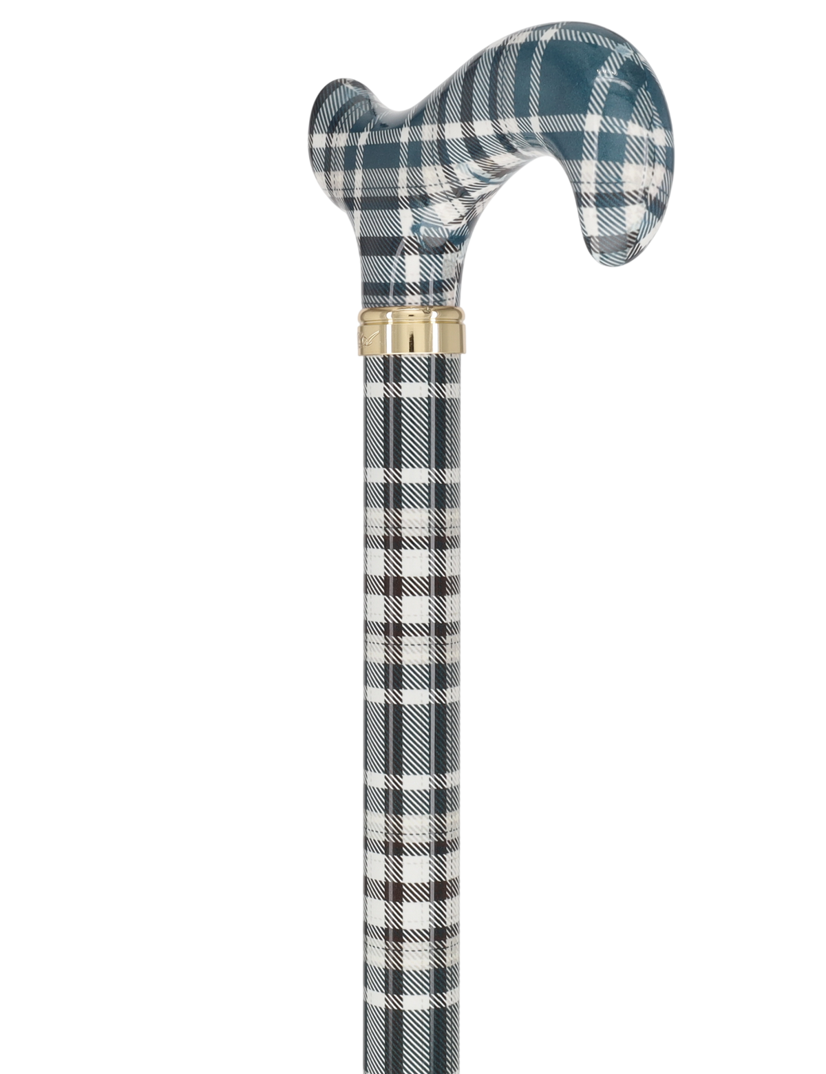 Classic Plaid Adjustable Walking Cane - Navy/Brown Straight Shaft Adjustable Walking Canes - Tophatter Daily Deals