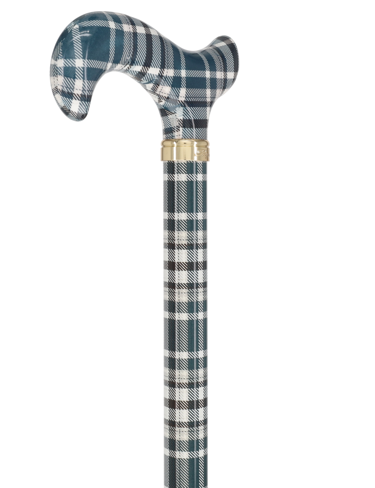 Classic Plaid Adjustable Walking Cane - Navy/Brown Straight Shaft Adjustable Walking Canes - Tophatter Daily Deals