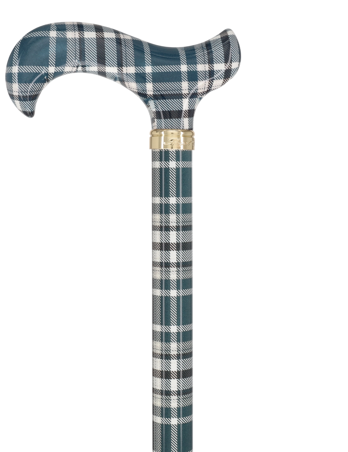 Classic Plaid Adjustable Walking Cane - Navy/Brown Straight Shaft Adjustable Walking Canes - Tophatter Daily Deals