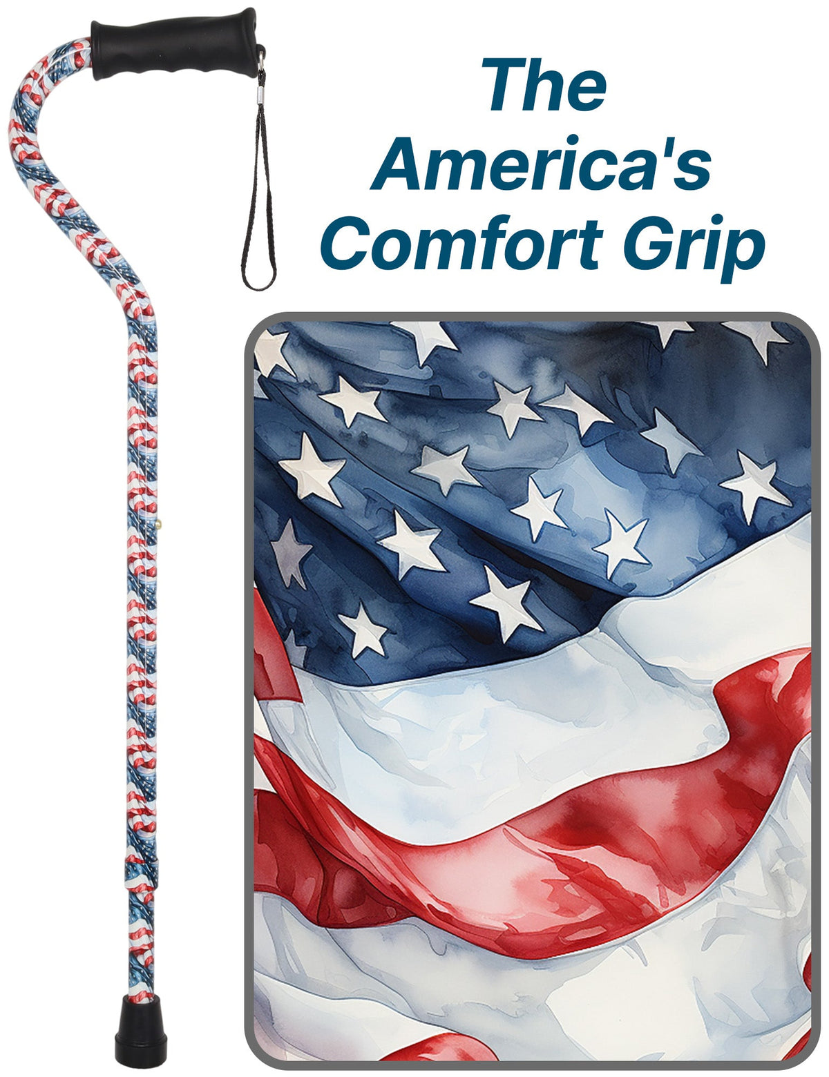 The America's Designer Adjustable Cane: Comfort Grip Offset Adjustable Walking Canes - Tophatter Daily Deals