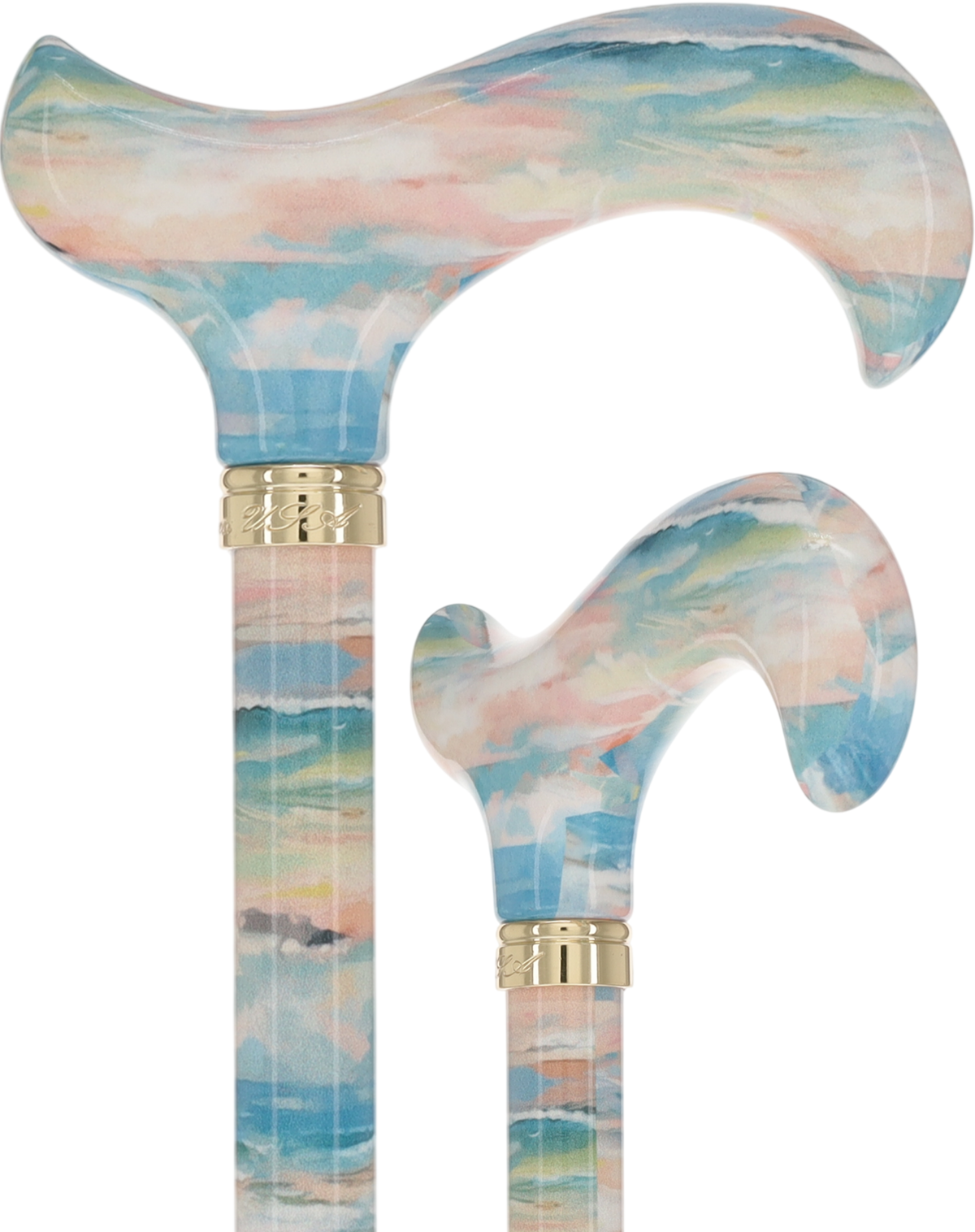 HD Pattern Designer Cane - Matching Handle & Shaft - Durable Adjustable Aluminum Impressions of Sea Monet - Tophatter Daily Deals