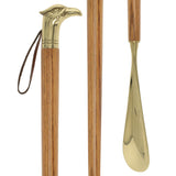 Shoe Horn Elegance: Brass Eagle Head, Durable Ash Wood Handle Shoe Horns - Tophatter Daily Deals