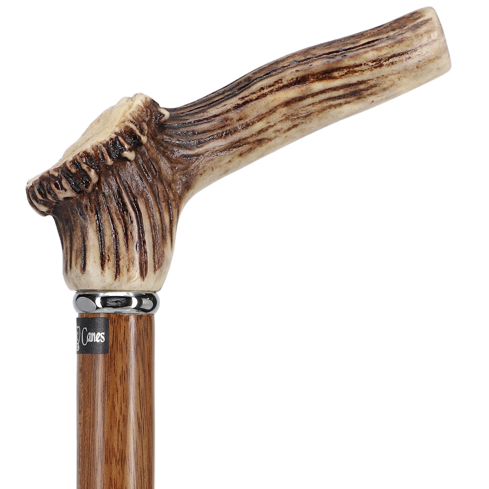 Exclusive Genuine Deer Stag Horn Cane with Ovangkol Wood Shaft Horn Handle Walking Canes - Tophatter Daily Deals