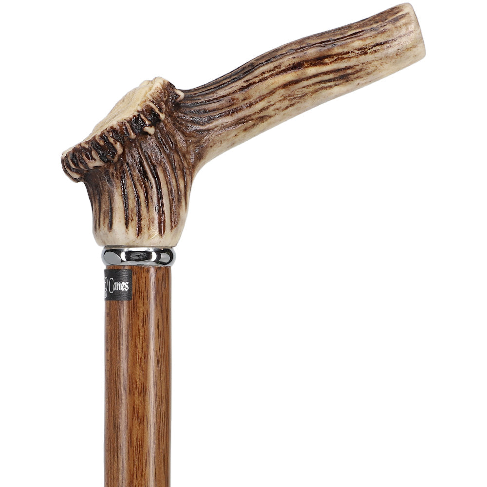 Exclusive Genuine Deer Stag Horn Cane with Ovangkol Wood Shaft Horn Handle Walking Canes - Tophatter Daily Deals
