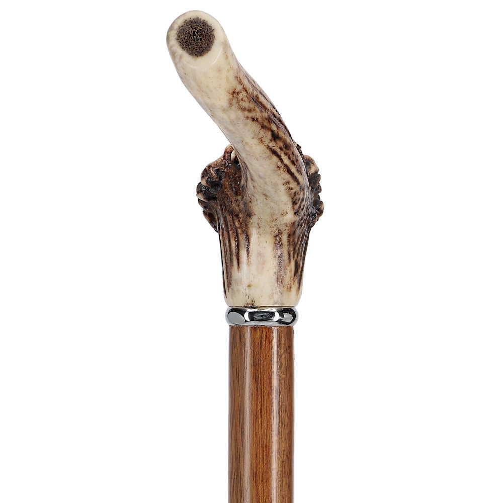 Exclusive Genuine Deer Stag Horn Cane with Ovangkol Wood Shaft Horn Handle Walking Canes - Tophatter Daily Deals