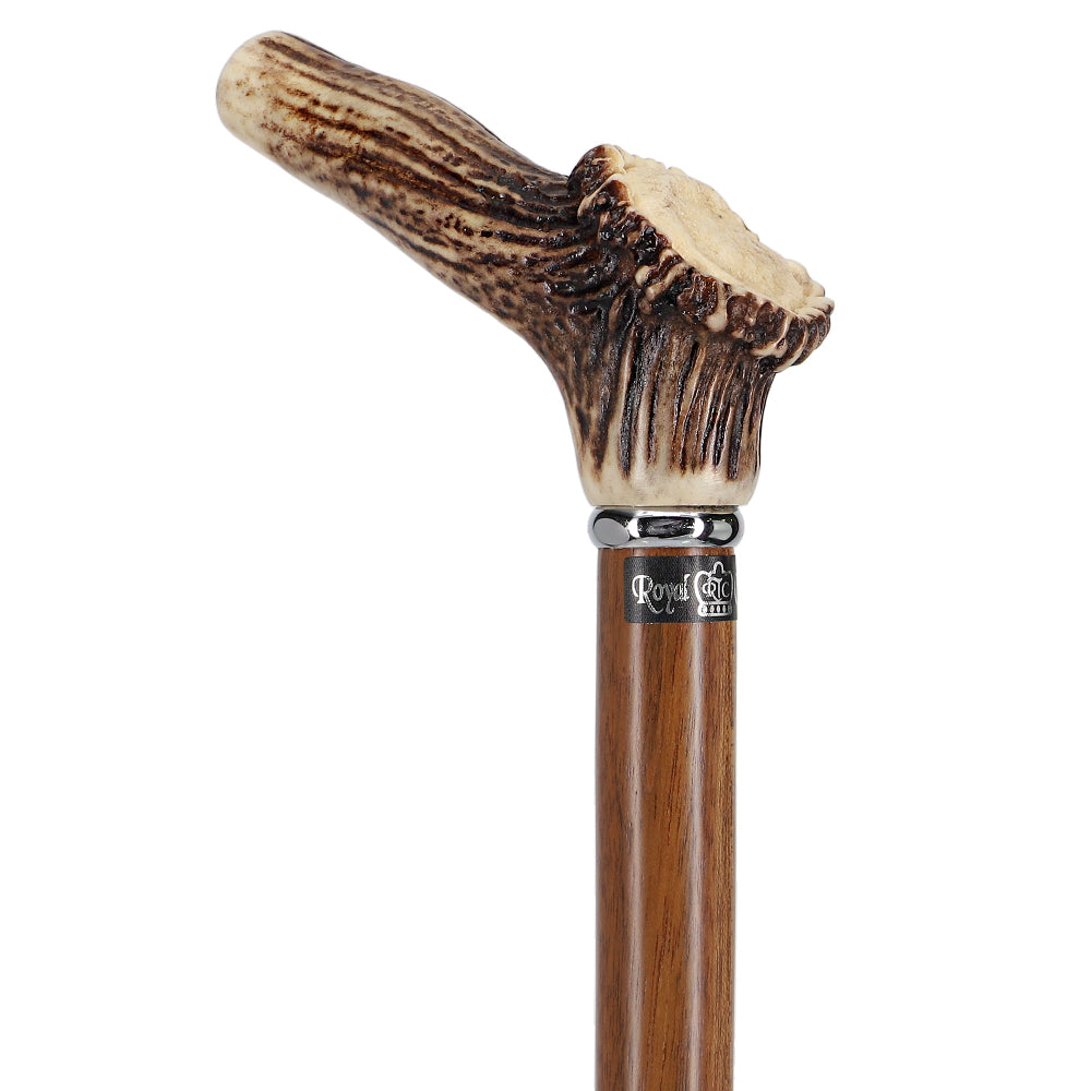 Exclusive Genuine Deer Stag Horn Cane with Ovangkol Wood Shaft Horn Handle Walking Canes - Tophatter Daily Deals