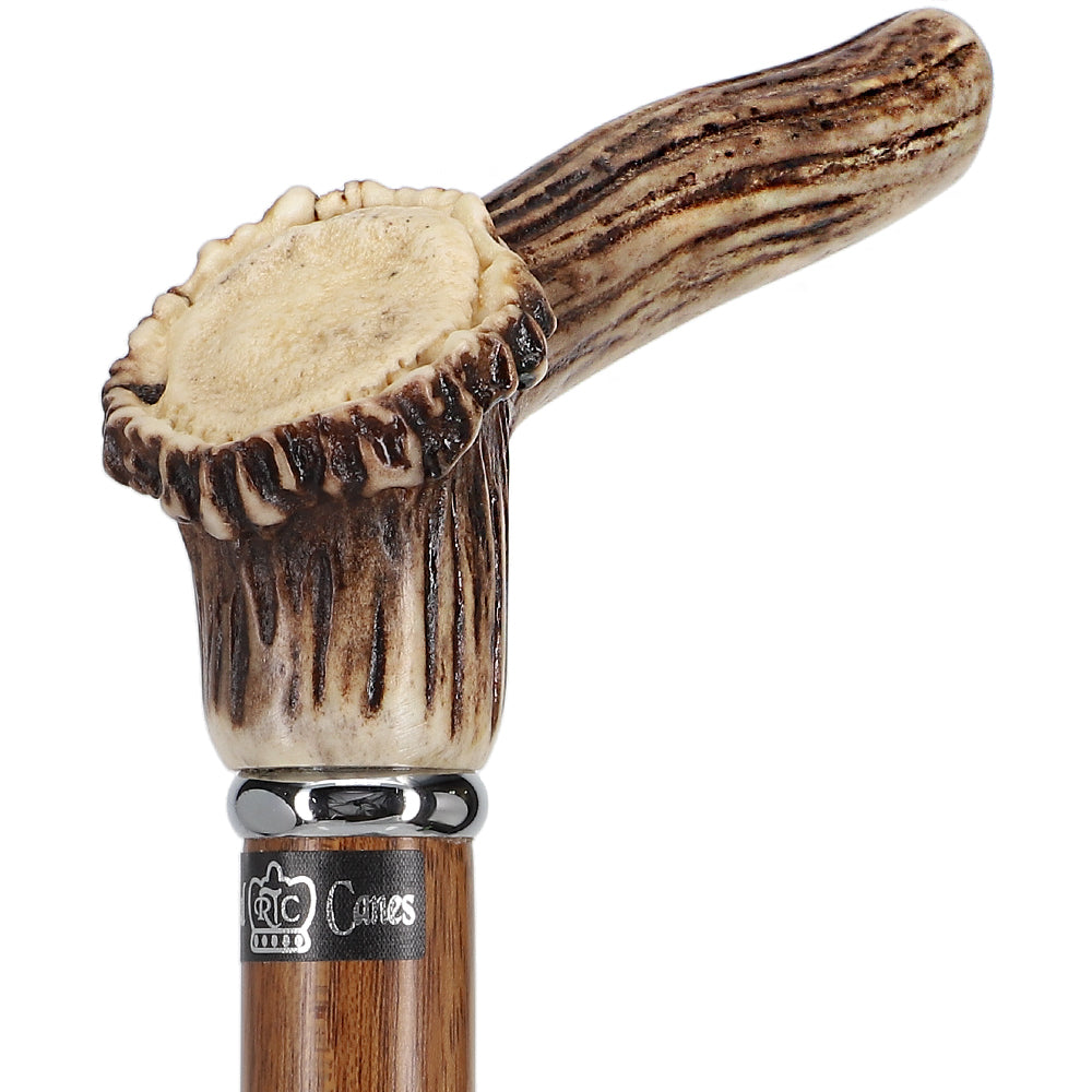 Exclusive Genuine Deer Stag Horn Cane with Ovangkol Wood Shaft Horn Handle Walking Canes - Tophatter Daily Deals