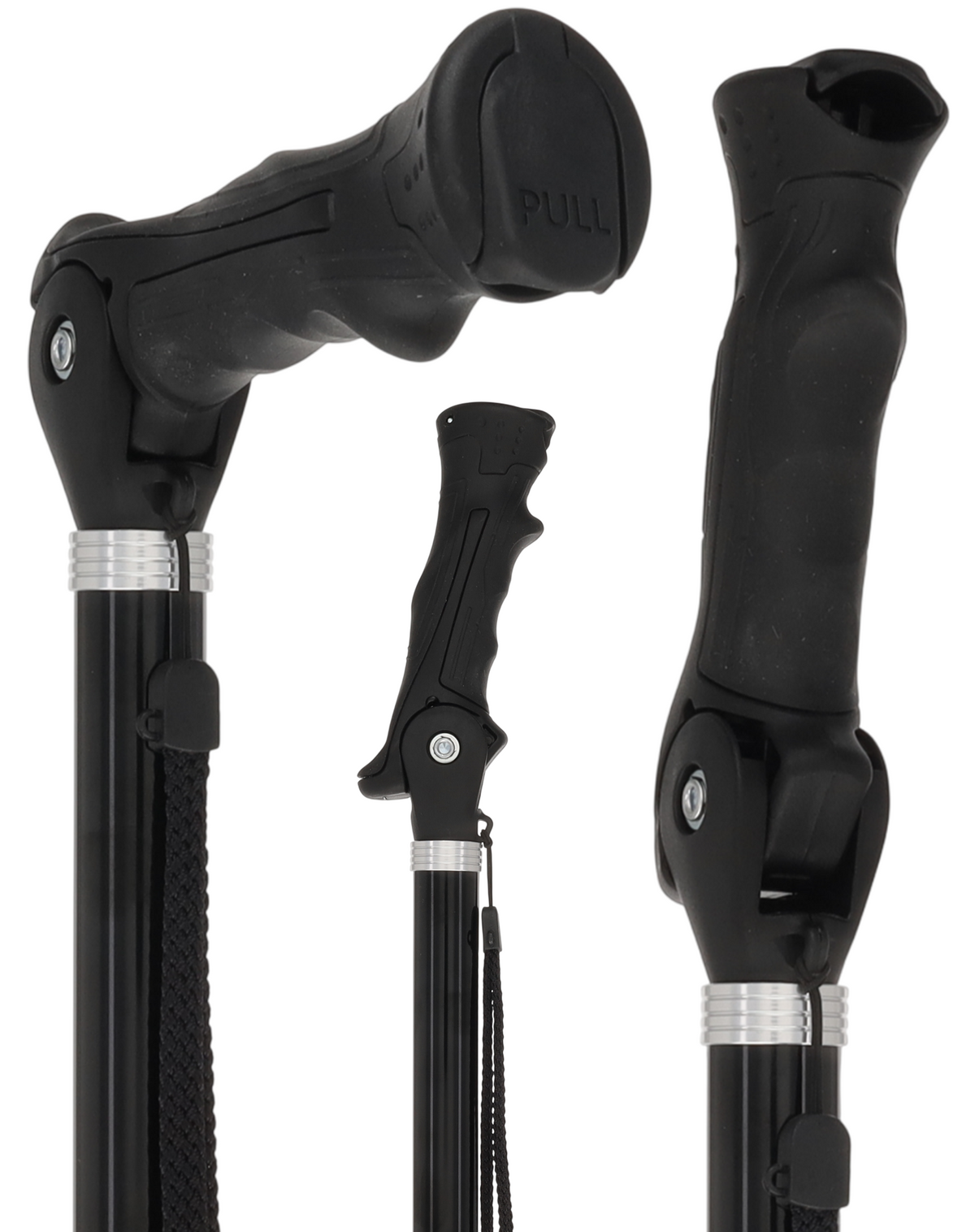 Black Adjustable Walking Hiking Staff Hiking Staffs - Tophatter Daily Deals