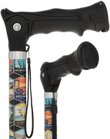 National Park Designer Adjustable Walking Hiking Staff Hiking Staffs - Tophatter Daily Deals