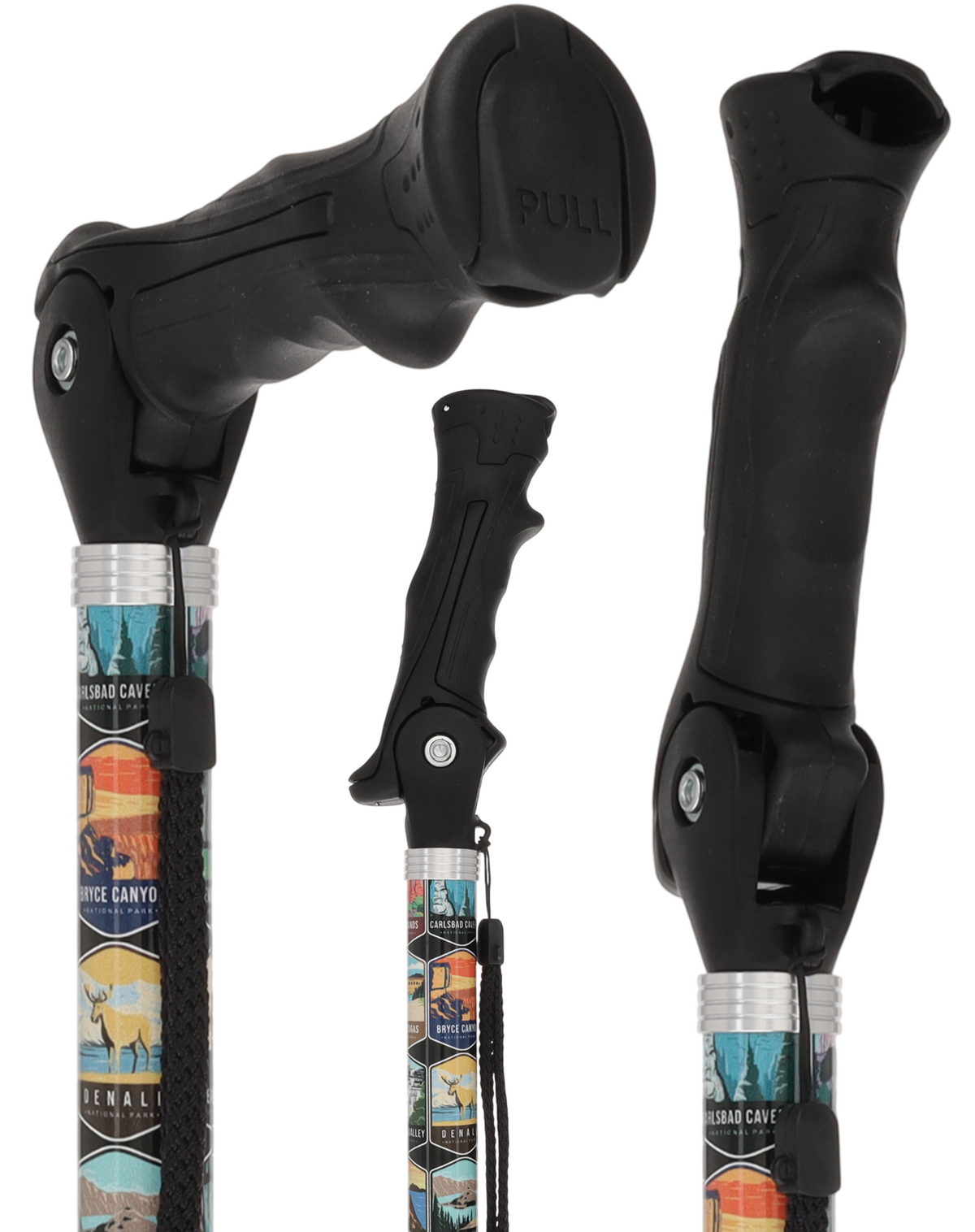 National Park Designer Adjustable Walking Hiking Staff Hiking Staffs - Tophatter Daily Deals
