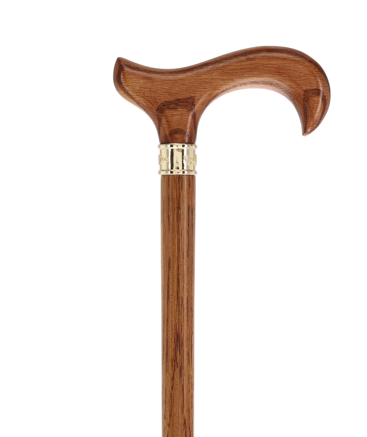 Luxury Oak Derby Cane - 3 Piece & Brass Embossed Collar Folding Canes - Tophatter Daily Deals