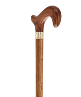Luxury Oak Derby Cane - 3 Piece & Brass Embossed Collar Folding Canes - Tophatter Daily Deals