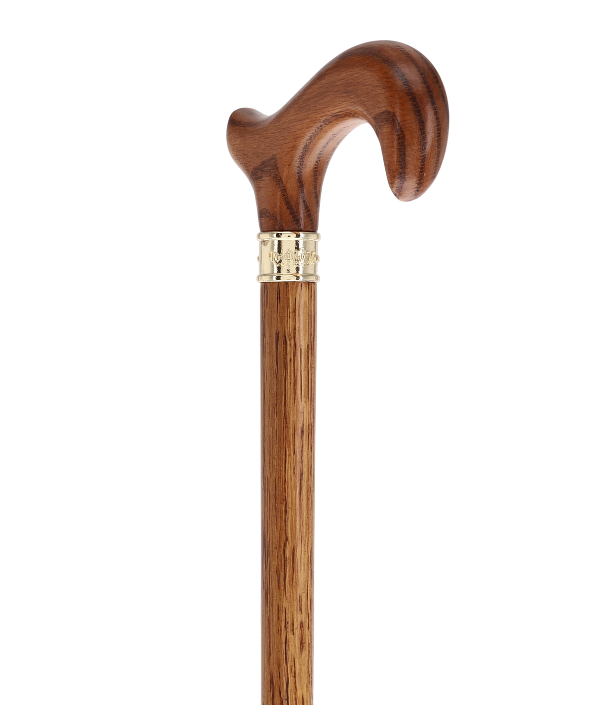 Luxury Oak Derby Cane - 3 Piece & Brass Embossed Collar Folding Canes - Tophatter Daily Deals