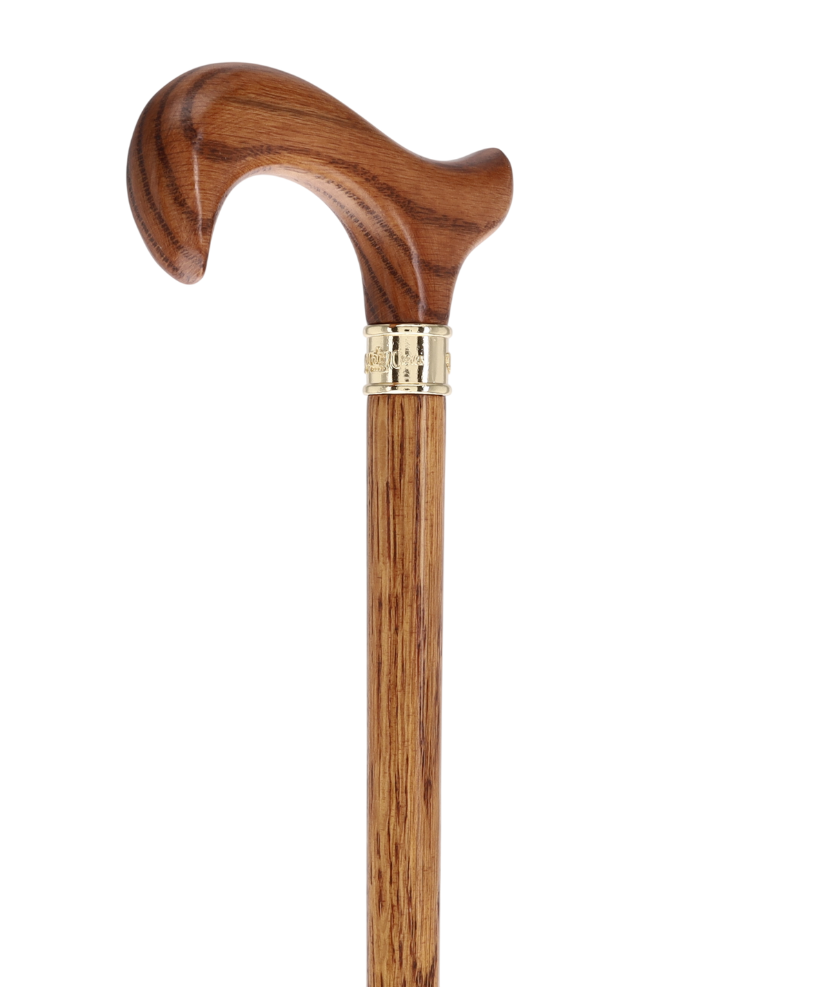 Luxury Oak Derby Cane - 3 Piece & Brass Embossed Collar Folding Canes - Tophatter Daily Deals