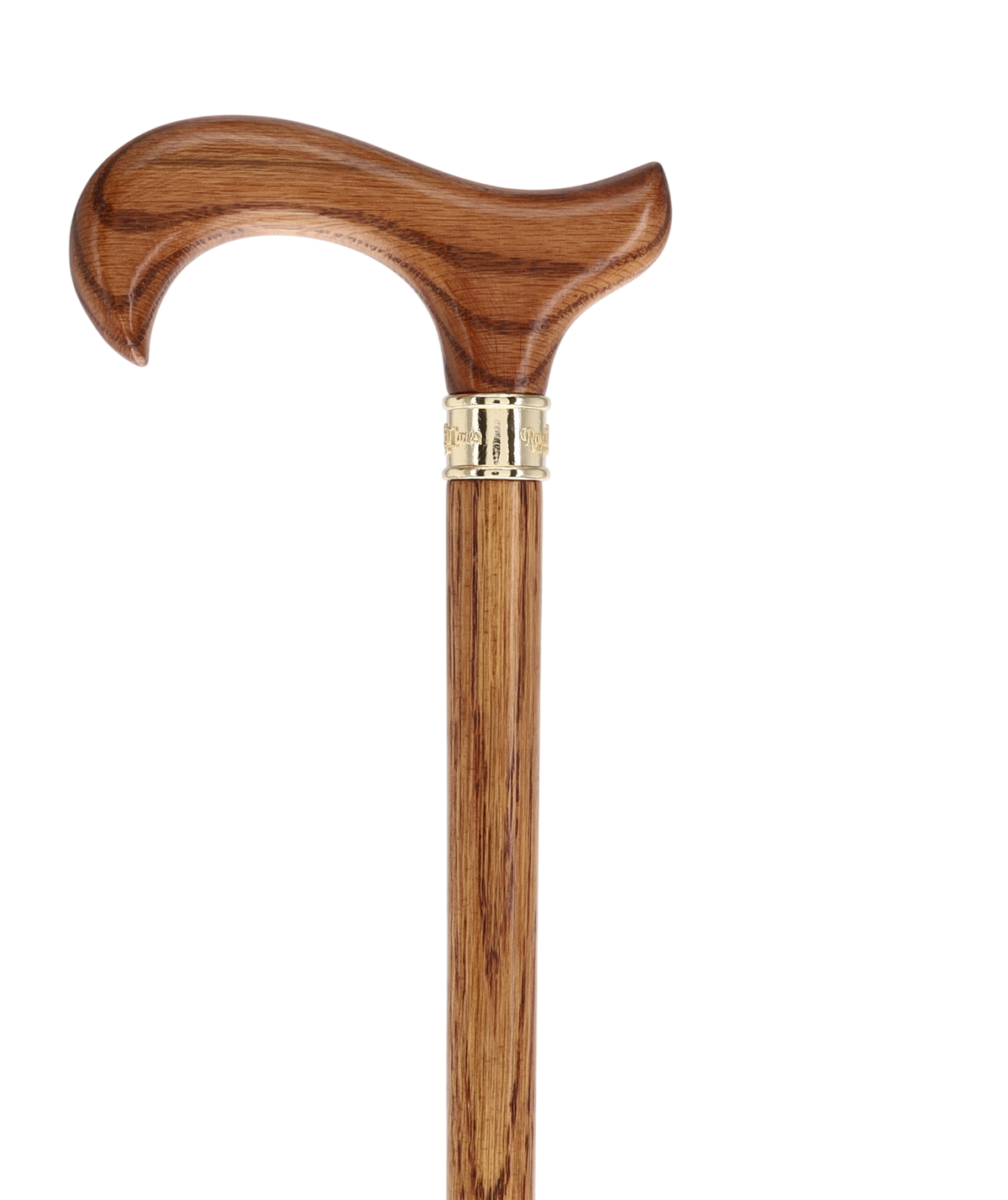 Luxury Oak Derby Cane - 3 Piece & Brass Embossed Collar Folding Canes - Tophatter Daily Deals