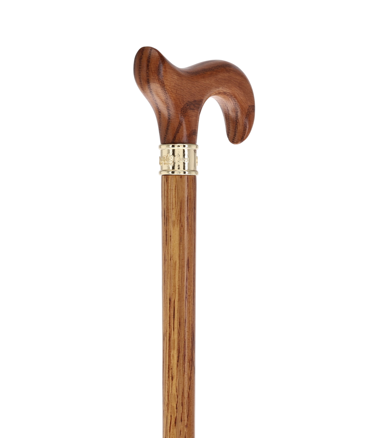 Luxury Oak Derby Cane - 3 Piece & Brass Embossed Collar Folding Canes - Tophatter Daily Deals