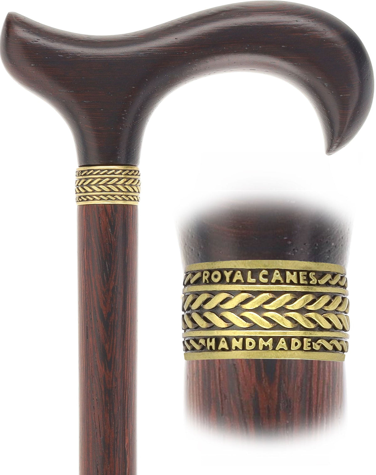 Luxury 3-Piece Folding - Wenge Pewter Collar Derby Cane Folding Canes - Tophatter Daily Deals