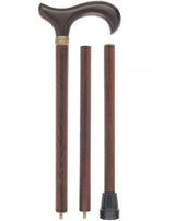 Luxury 3-Piece Folding - Wenge Pewter Collar Derby Cane Folding Canes - Tophatter Daily Deals