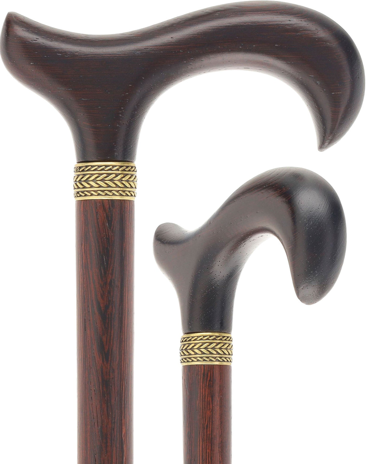 Luxury 3-Piece Folding - Wenge Pewter Collar Derby Cane Folding Canes - Tophatter Daily Deals