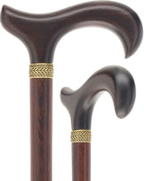 Luxury 3-Piece Folding - Wenge Pewter Collar Derby Cane Folding Canes - Tophatter Daily Deals