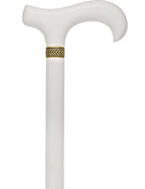 Sleek White Derby Handle: Beechwood Shaft with Polished Finish Derby Handled Canes - Tophatter Daily Deals