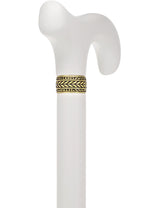 Sleek White Derby Handle: Beechwood Shaft with Polished Finish Derby Handled Canes - Tophatter Daily Deals