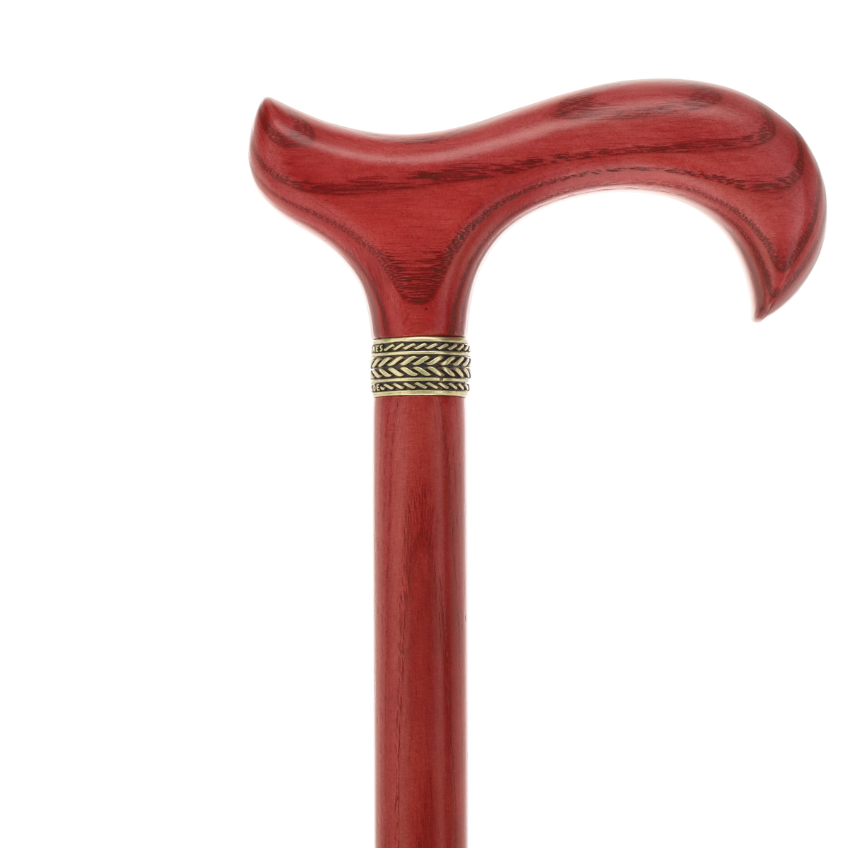 Striking Mahogany Red Derby Cane: Premium Natural Ash Wood w/ Pewter Collar Derby Classic Walking Canes - Tophatter Daily Deals