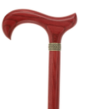 Striking Mahogany Red Derby Cane: Premium Natural Ash Wood w/ Pewter Collar Derby Classic Walking Canes - Tophatter Daily Deals