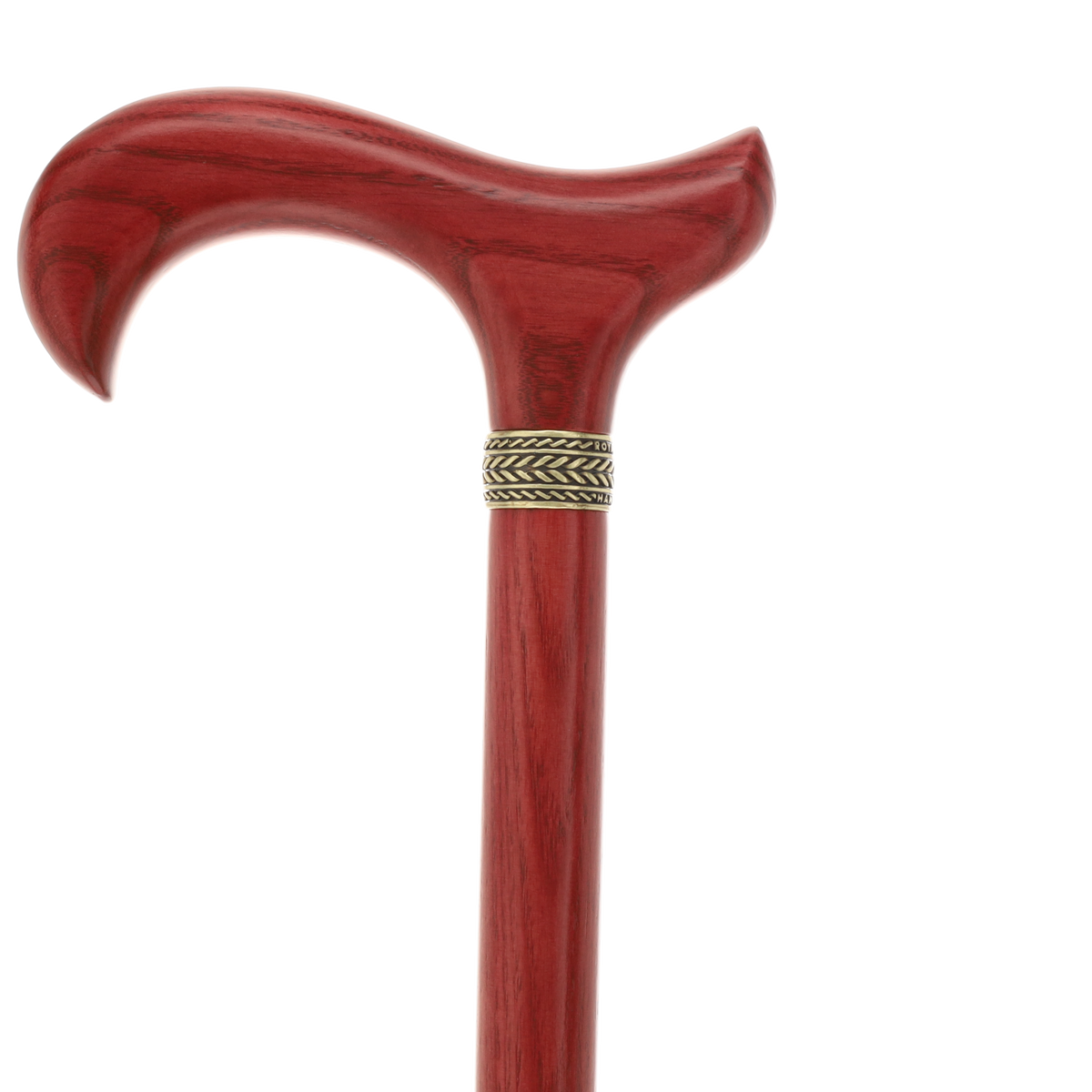 Striking Mahogany Red Derby Cane: Premium Natural Ash Wood w/ Pewter Collar Derby Classic Walking Canes - Tophatter Daily Deals