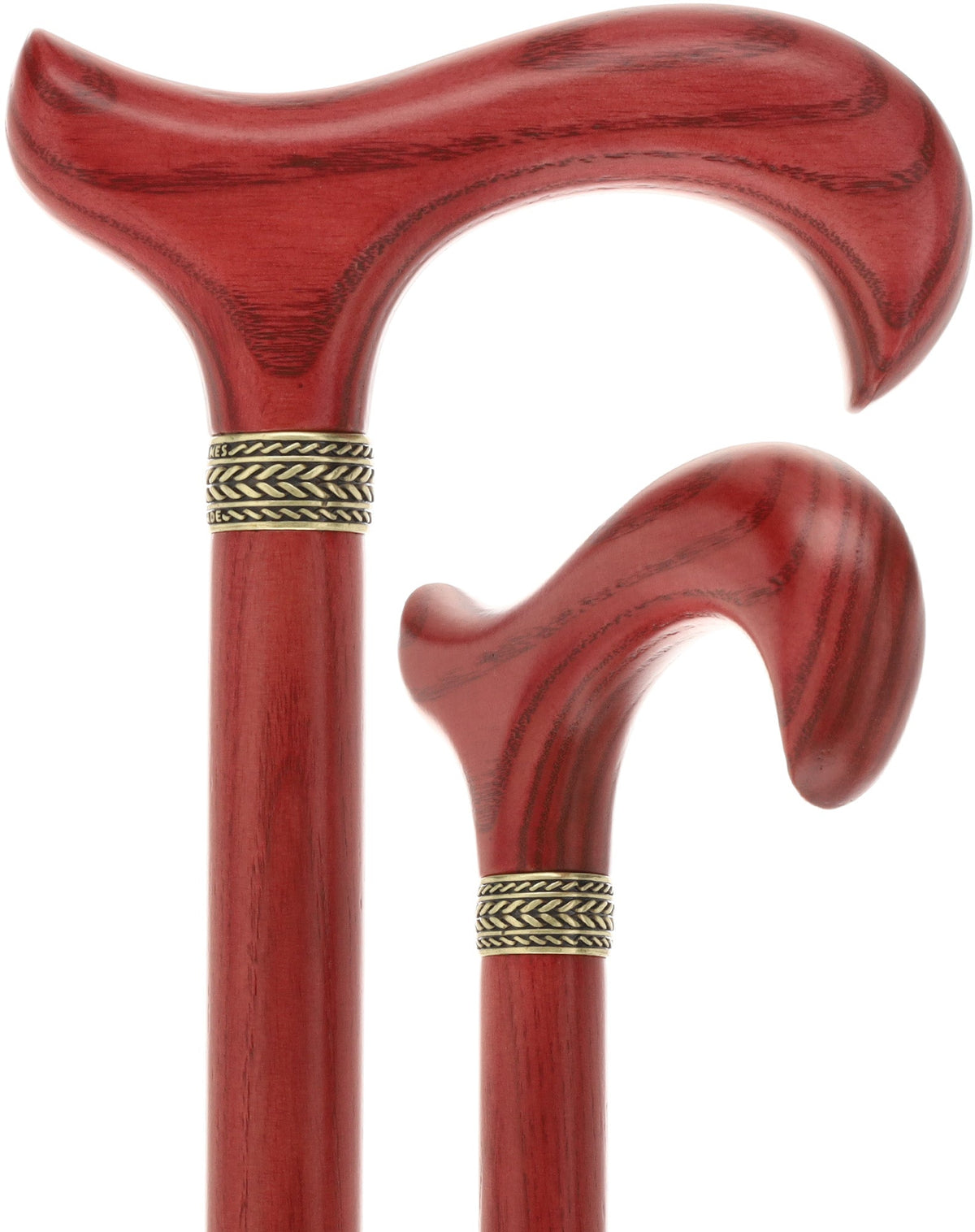 Derby Handle Standard Size (All Red, Pewter Collar) Derby Classic Walking Canes - Tophatter Daily Deals