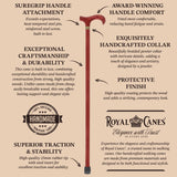Derby Handle Standard Size (All Red, Pewter Collar) Derby Classic Walking Canes - Tophatter Daily Deals