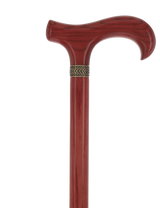 Striking Mahogany Red Derby Cane: Premium Natural Ash Wood w/ Pewter Collar Derby Classic Walking Canes - Tophatter Daily Deals
