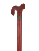 Striking Mahogany Red Derby Cane: Premium Natural Ash Wood w/ Pewter Collar Derby Classic Walking Canes - Tophatter Daily Deals