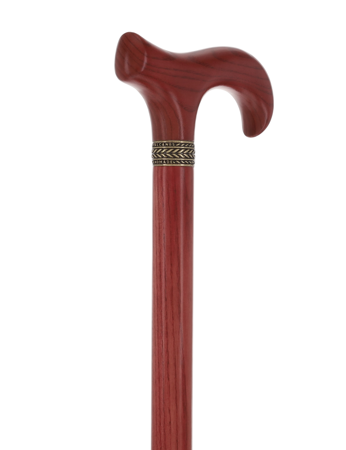 Striking Mahogany Red Derby Cane: Premium Natural Ash Wood w/ Pewter Collar Derby Classic Walking Canes - Tophatter Daily Deals