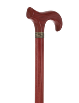 Striking Mahogany Red Derby Cane: Premium Natural Ash Wood w/ Pewter Collar Derby Classic Walking Canes - Tophatter Daily Deals
