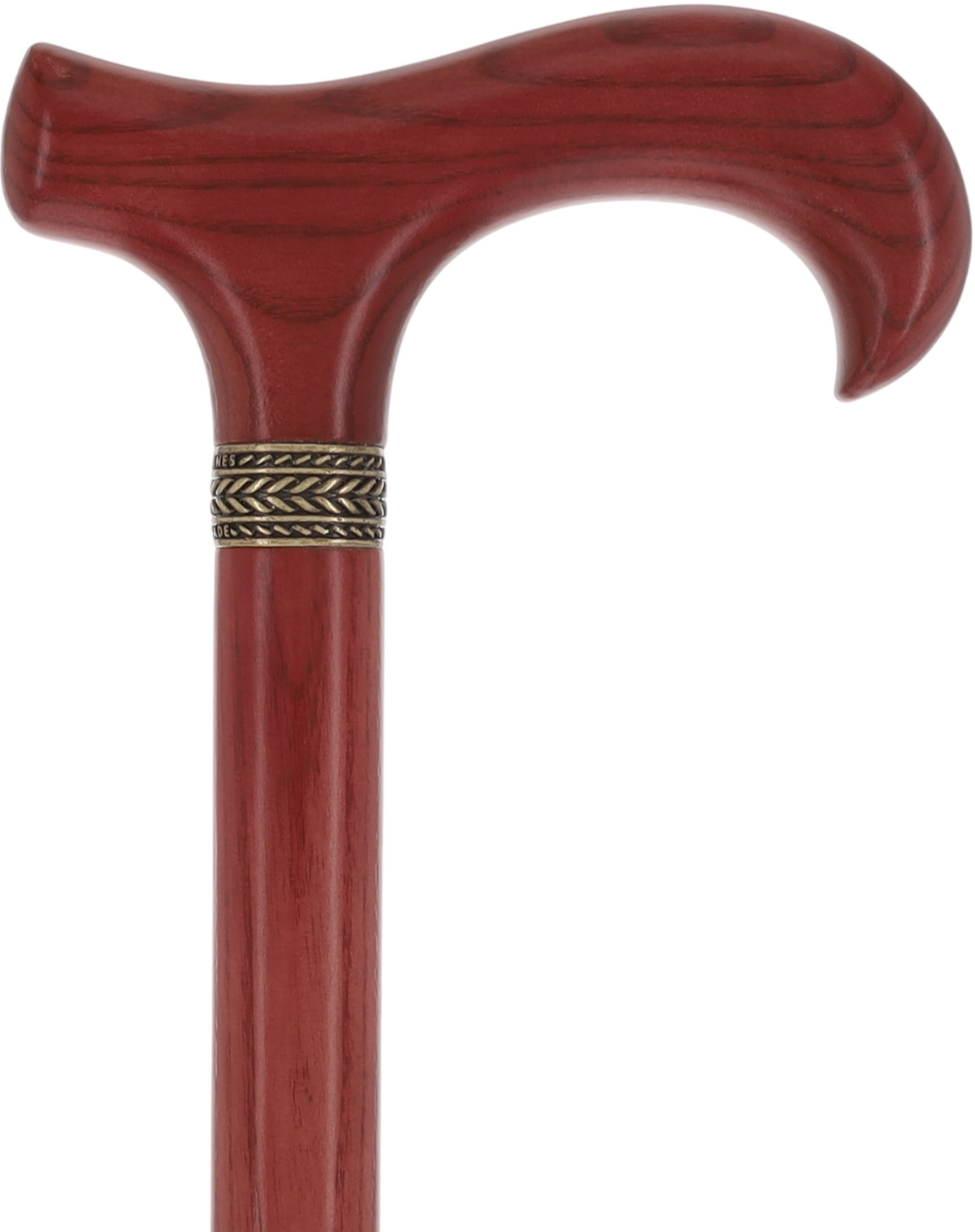 Striking Mahogany Red Derby Cane: Premium Natural Ash Wood w/ Pewter Collar Derby Classic Walking Canes - Tophatter Daily Deals