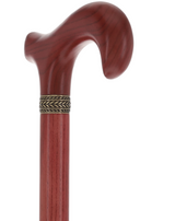 Striking Mahogany Red Derby Cane: Premium Natural Ash Wood w/ Pewter Collar Derby Classic Walking Canes - Tophatter Daily Deals
