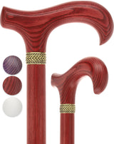 Super Strong Derby Handle Cane - Ash Wood, Pewter Wheat Collar, Matching Stain, 3 Color Options Derby Classic Walking Canes - Tophatter Daily Deals