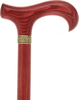 Derby Handle Standard Size (All Red, Pewter Collar) Derby Classic Walking Canes - Tophatter Daily Deals