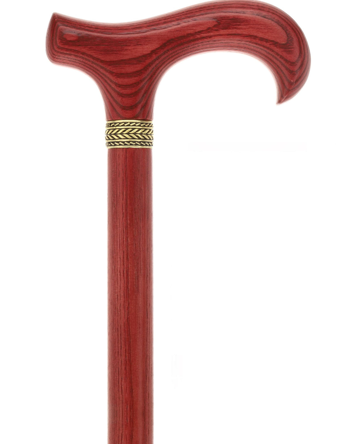 Super Strong Derby Handle Cane - Ash Wood, Pewter Wheat Collar, Matching Stain, 3 Color Options Derby Classic Walking Canes - Tophatter Daily Deals