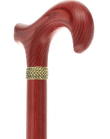 Derby Handle Standard Size (All Red, Pewter Collar) Derby Classic Walking Canes - Tophatter Daily Deals