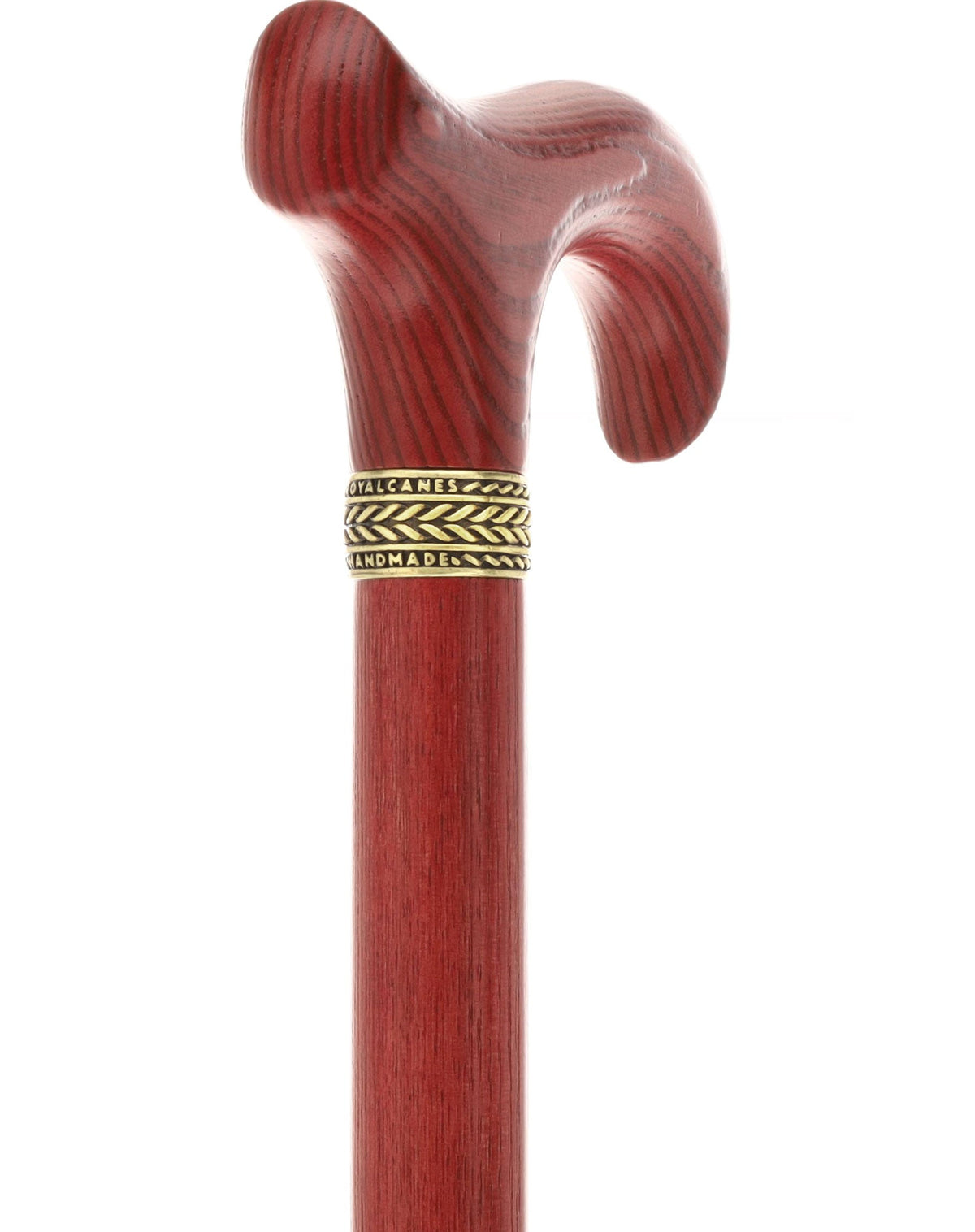 Derby Handle Standard Size (All Red, Pewter Collar) Derby Classic Walking Canes - Tophatter Daily Deals