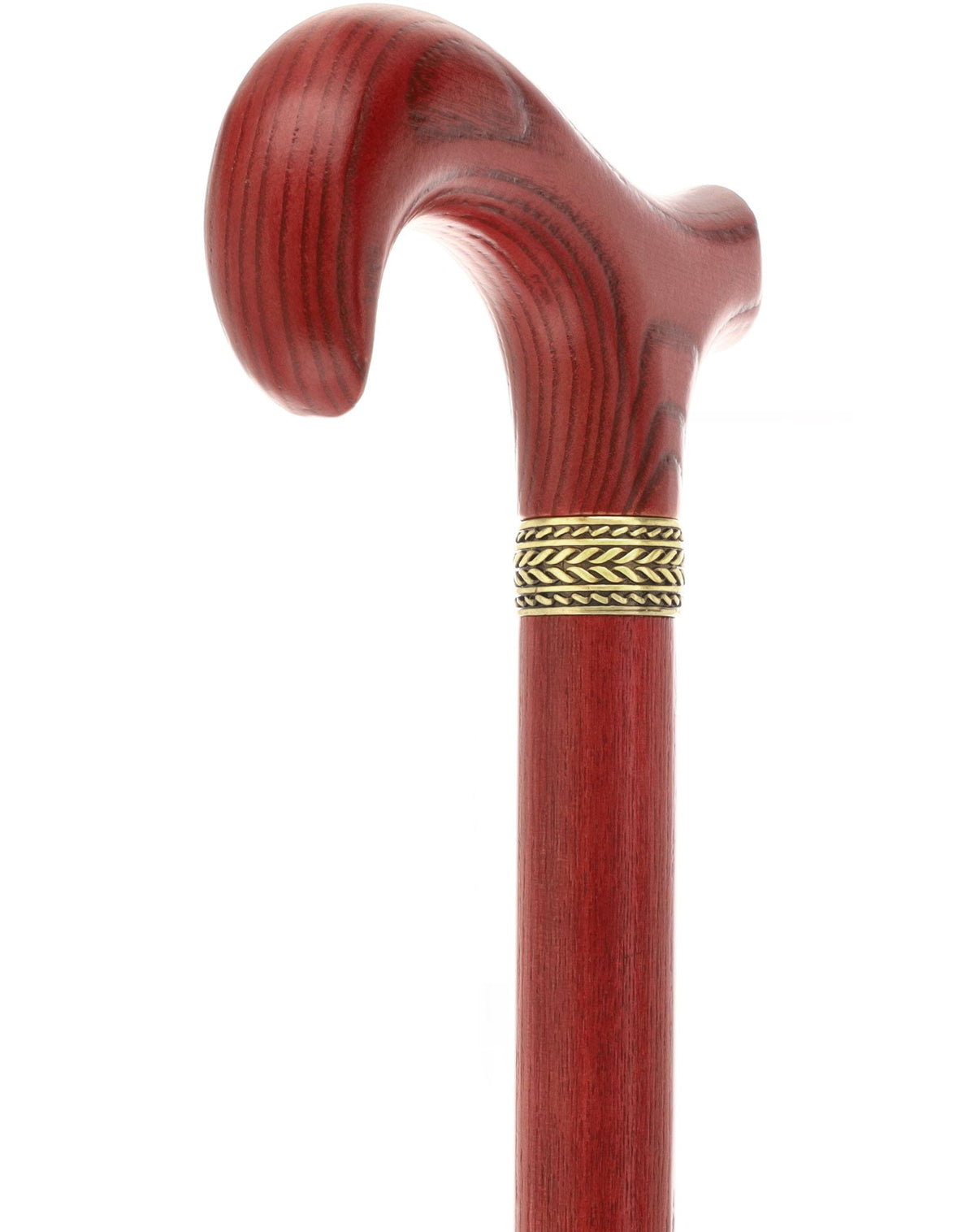 Super Strong Derby Handle Cane - Ash Wood, Pewter Wheat Collar, Matching Stain, 3 Color Options Derby Classic Walking Canes - Tophatter Daily Deals