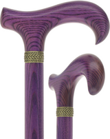 Super Strong - XL Size - Extra Long & Strong (All Purple, Pewter Collar) Derby Classic Walking Canes - Tophatter Daily Deals